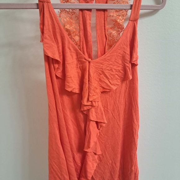 Charlotte Russe Tops - Charlotte Russe new with Tags. tank keyhole back Orange Ruffled Lace Back  Top